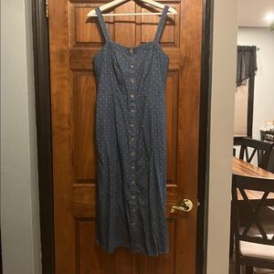 Market & Spruce Denim Polka Dot Dress